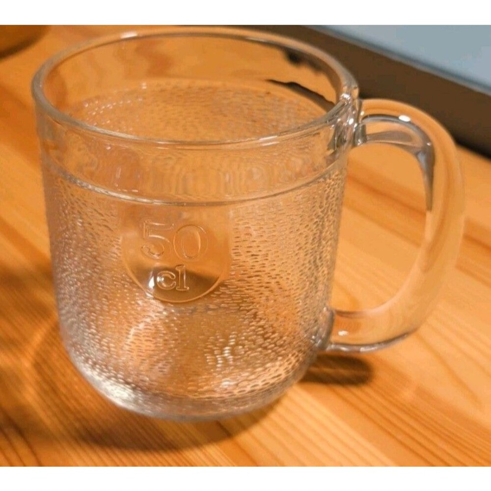 Iittala Krouvi Clear 50 CL Scandanavian Textured Sides Beer Drink Mug Cup Vntage